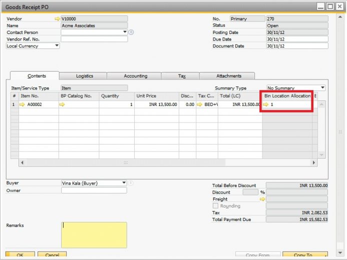 Bin Locations in SAP Business One 9.0